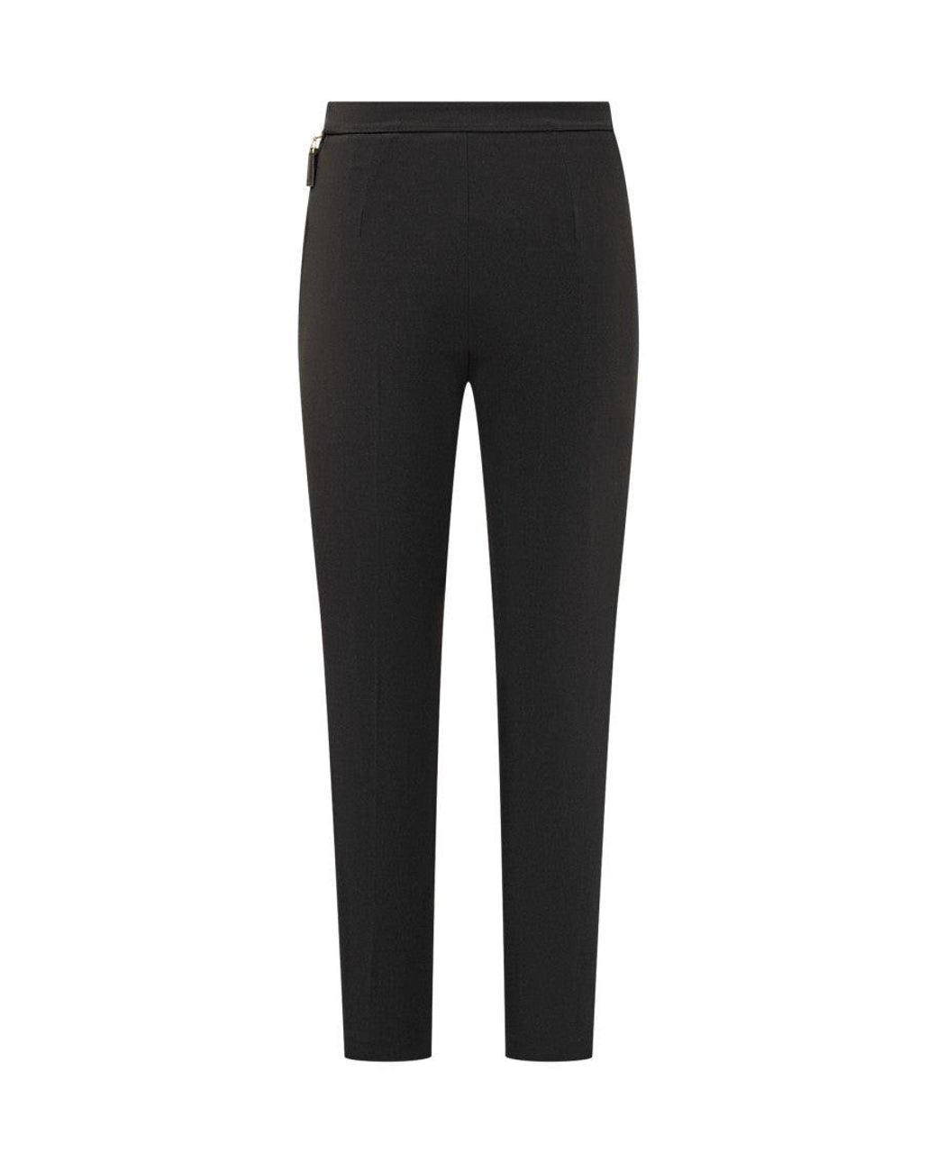 Elisabetta Franchi Black Skinny Flat Front Pants