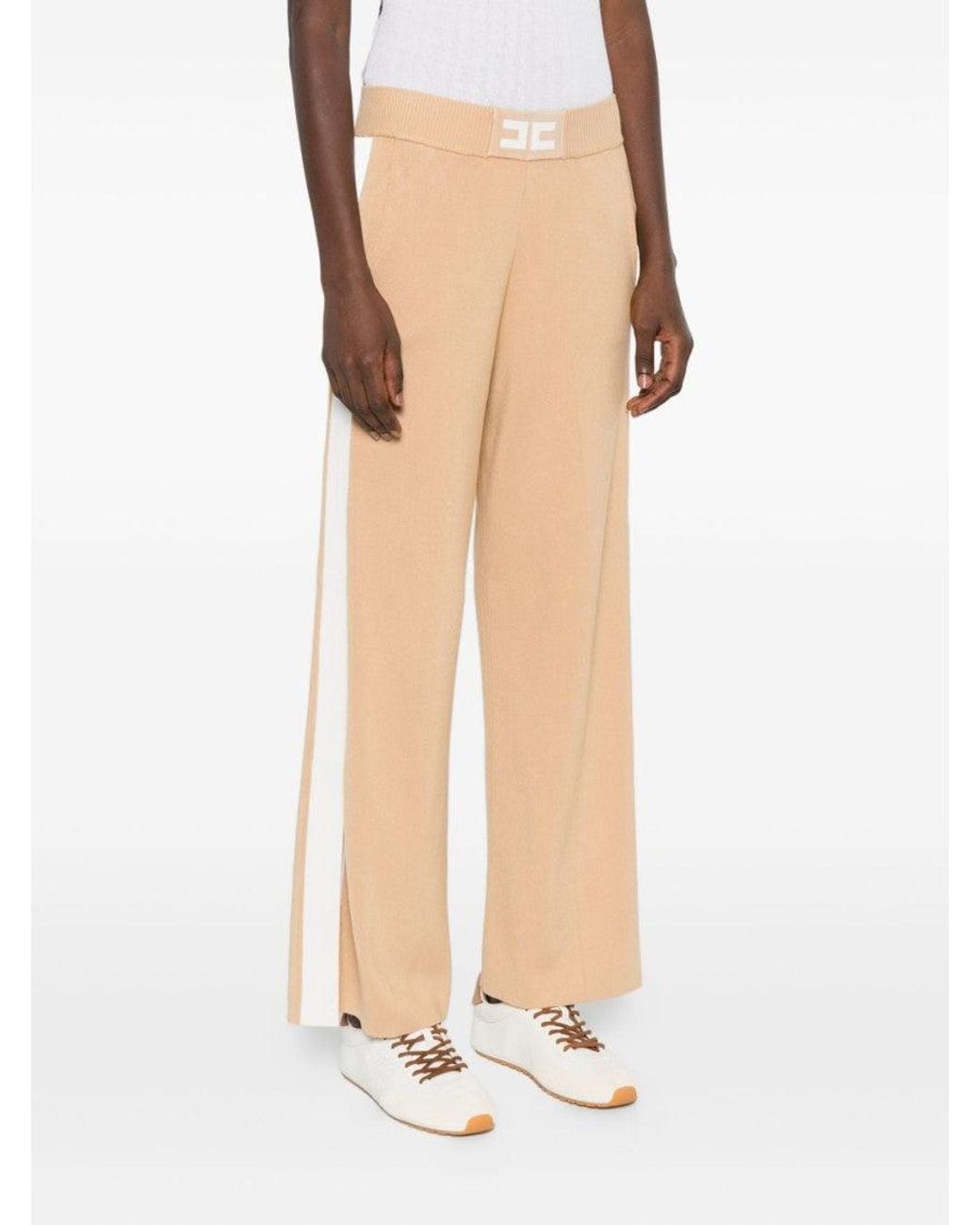 Elisabetta Franchi Natural Logo Trousers
