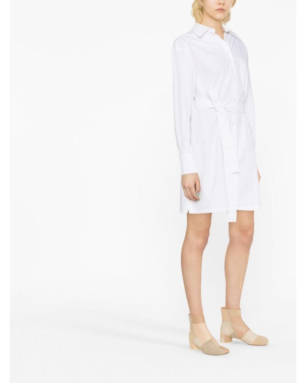 Sportmax White Cotton Shirtdress