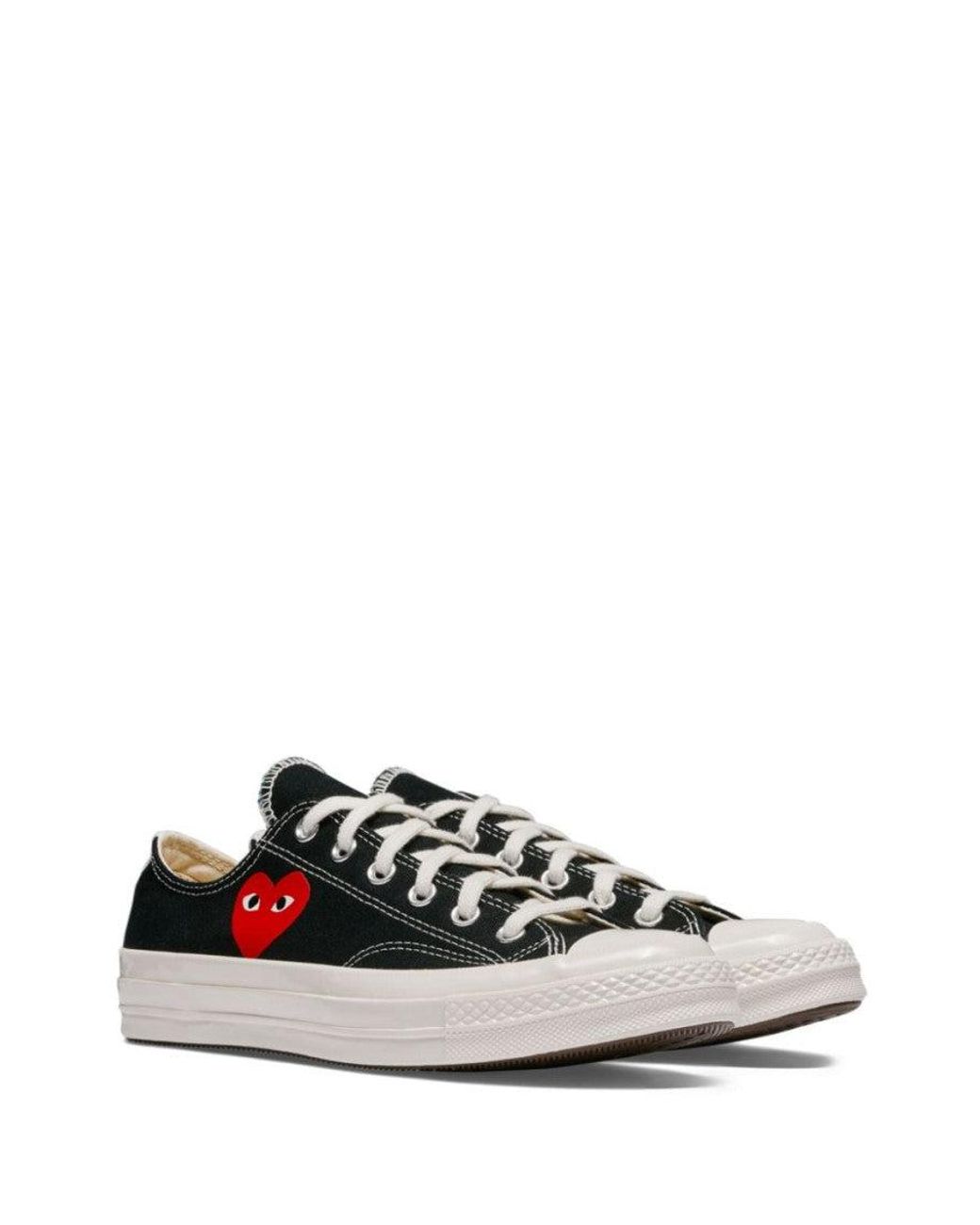 Comme des Garçons White Lace Up Sneakers