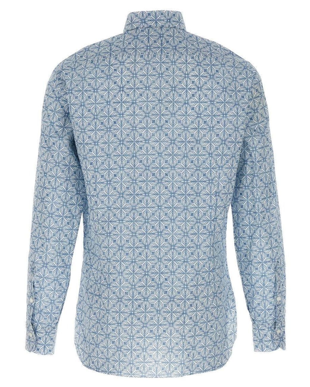 Barba Napoli Blue Vintage Shirt Shirt for men
