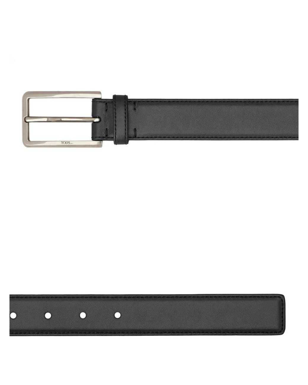 Tod's Gray Solid Buckle Belt for men