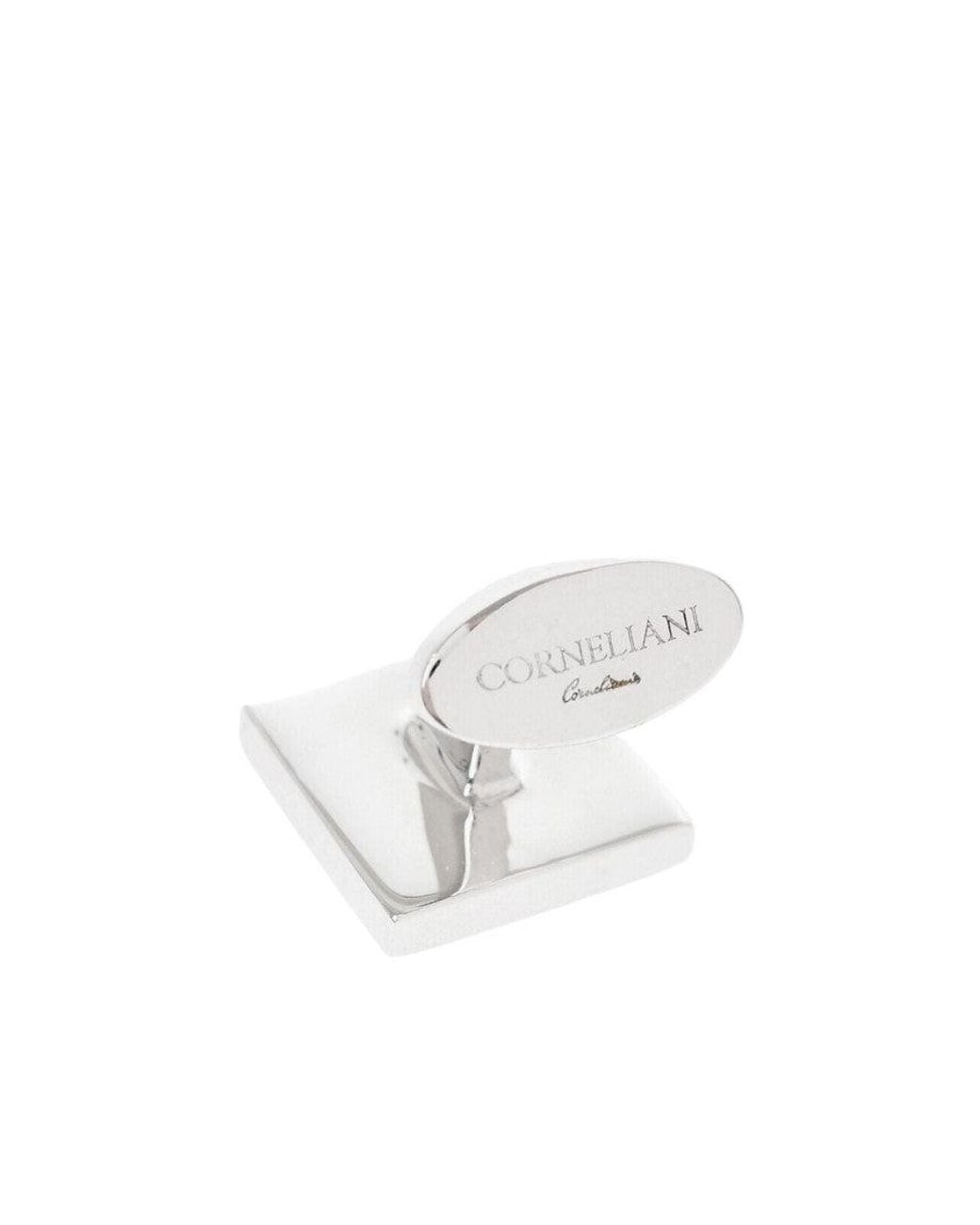 Corneliani White Enameled Cufflinks for men