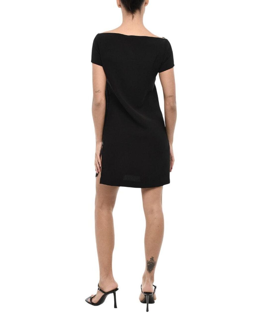 DSquared² Black Lace V Neck Mini Dress