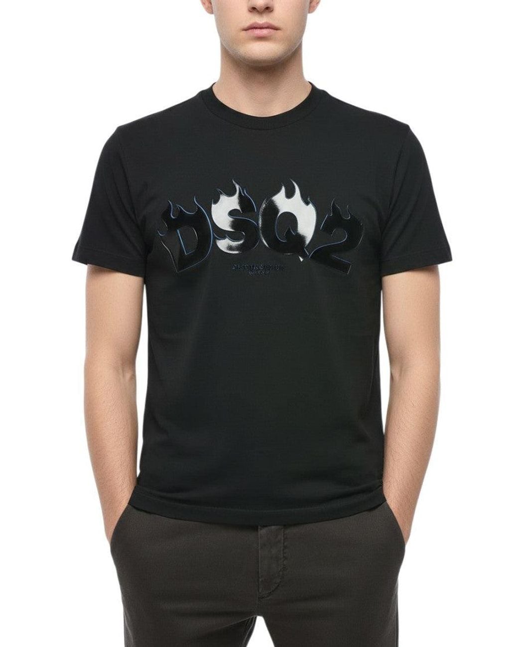 DSquared² Black Regular Logo T-Shirt for men