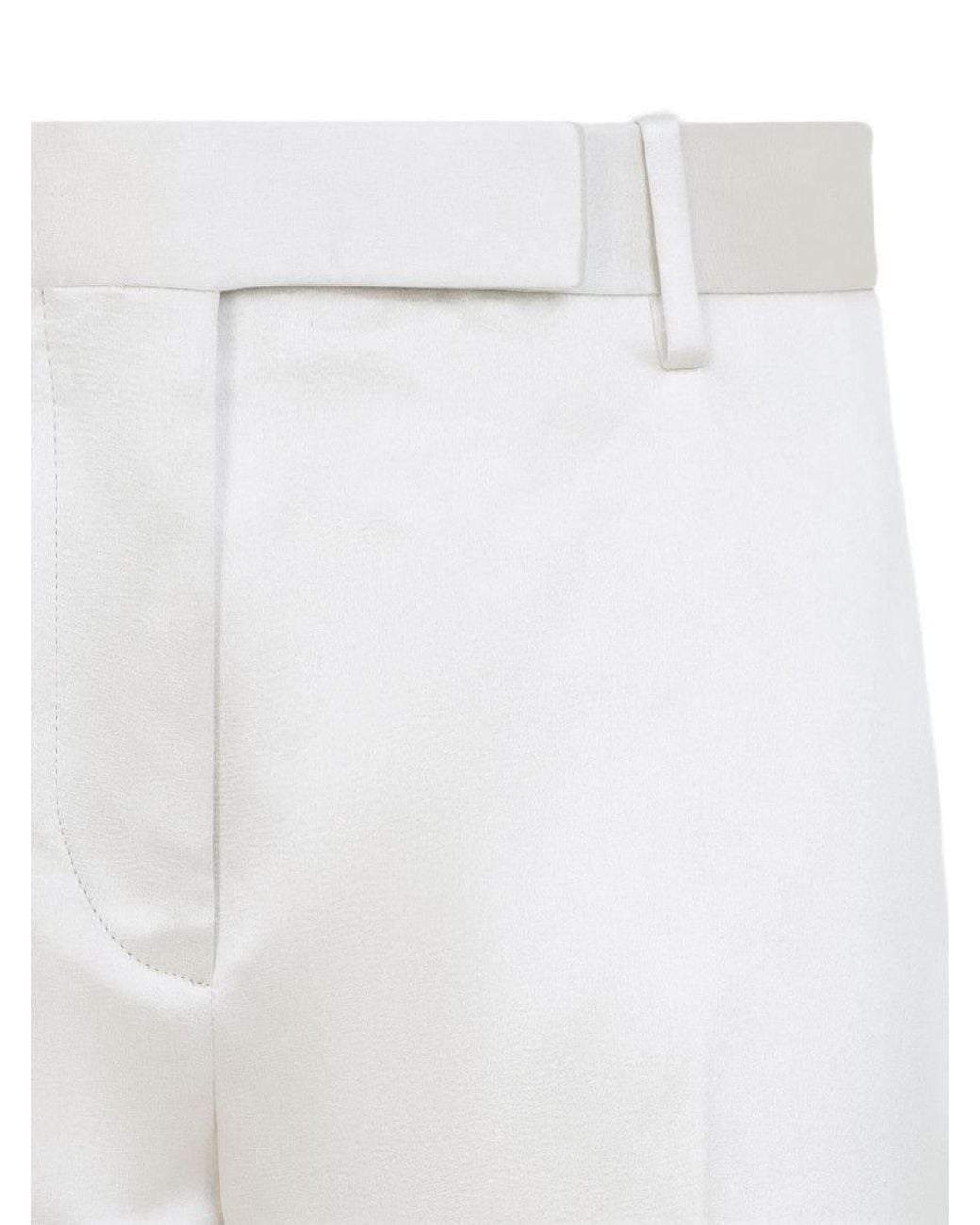 Tom Ford Gray Cotton And Silk Blend Trousers
