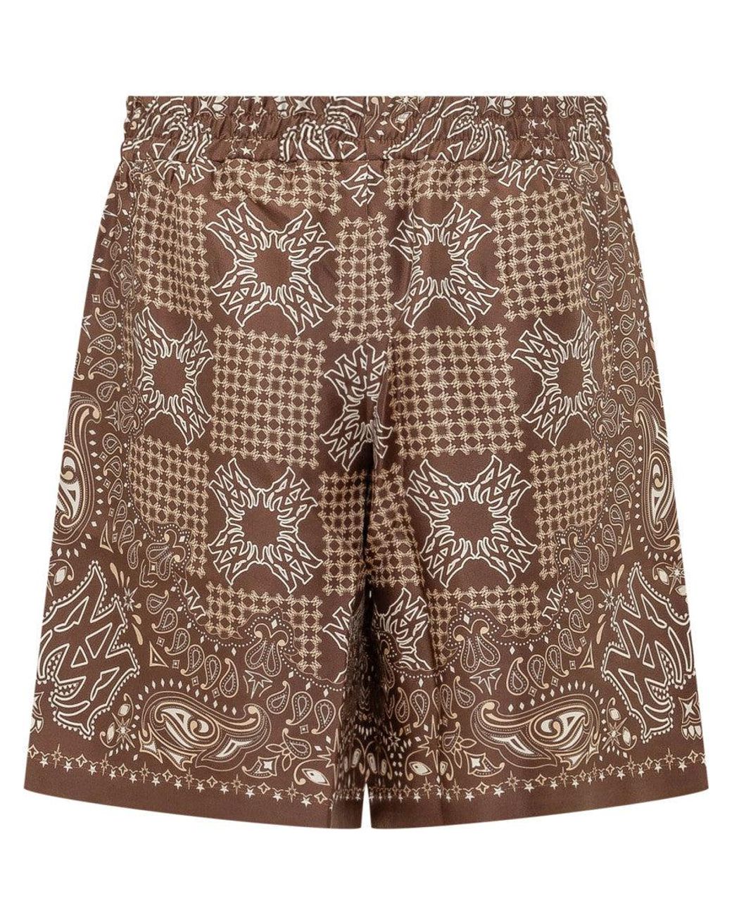 Amiri Brown Paisley Print Shorts for men