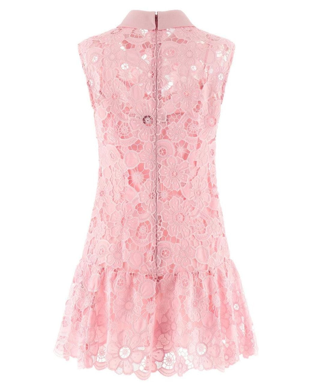Self-Portrait Pink Shirt Collar Mini Dress