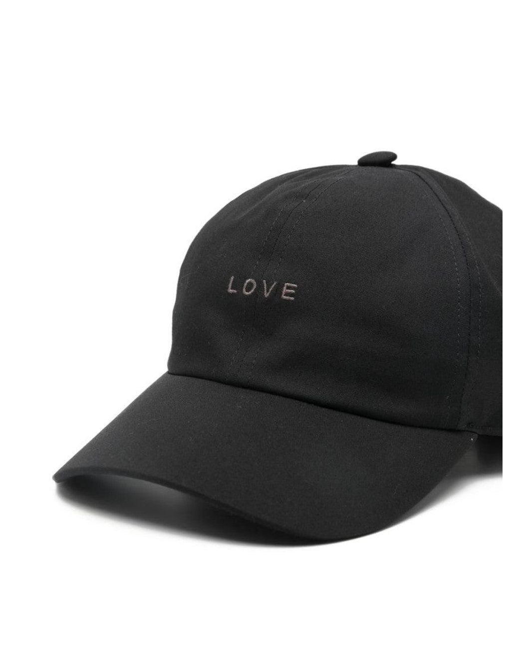 Rick Owens Black Love Embroidered Baseball Hat