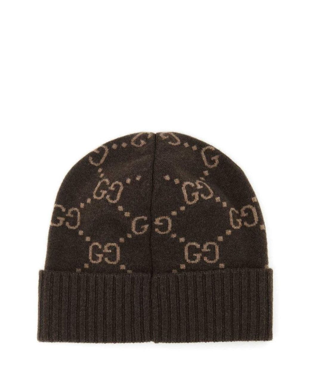 Gucci Brown Logo Beanie Hat