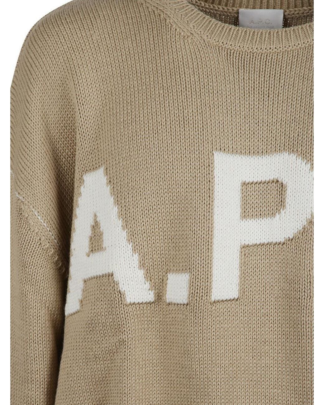 A.P.C. Natural Crew Neck Sweaters for men