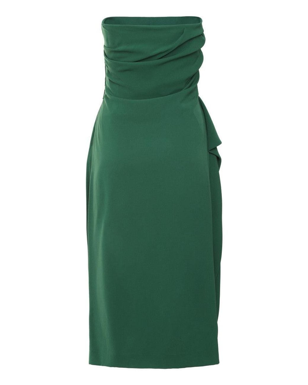 Max Mara Green Corset Ruffle Midi Dress