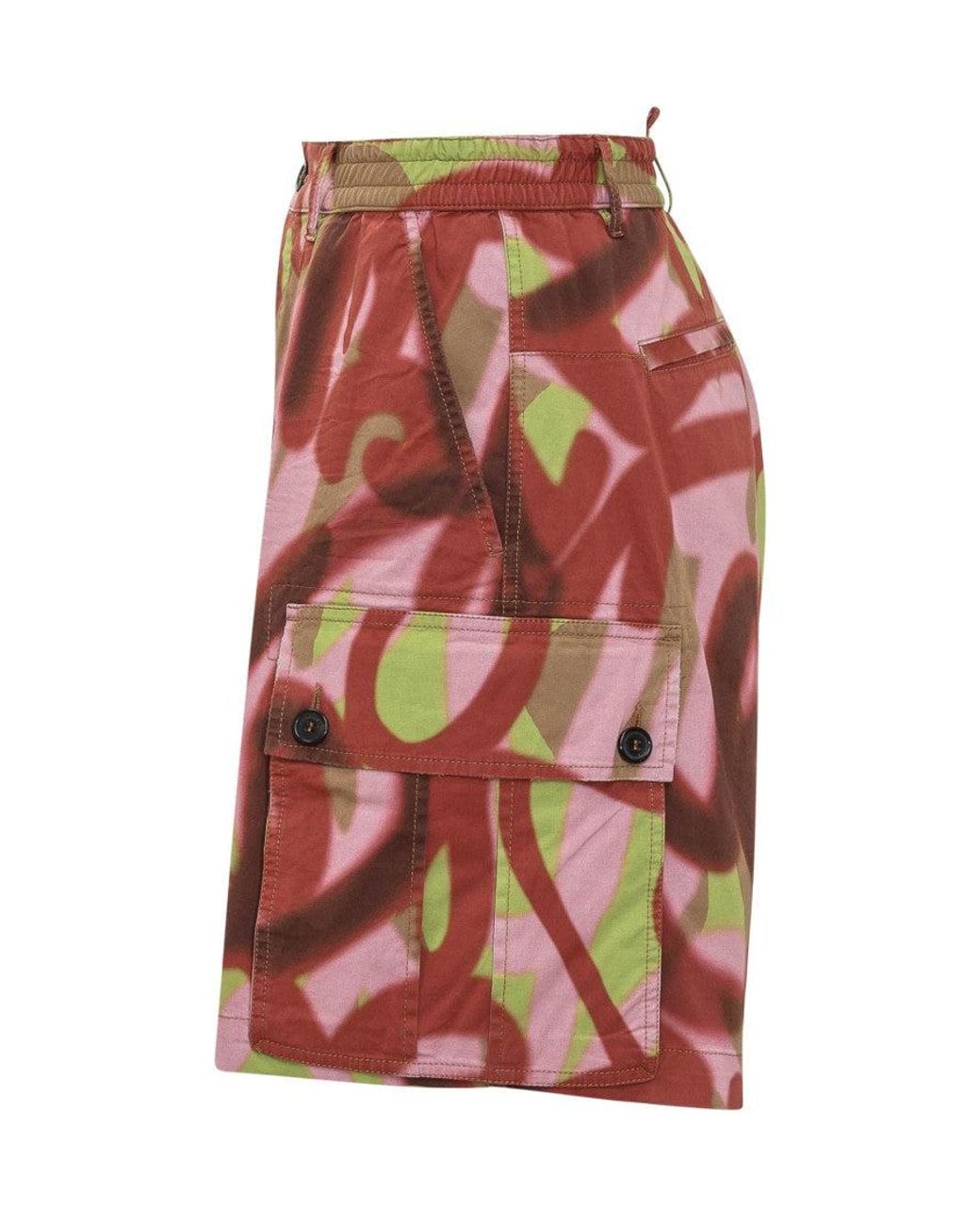DSquared² Red Abstract Shorts for men