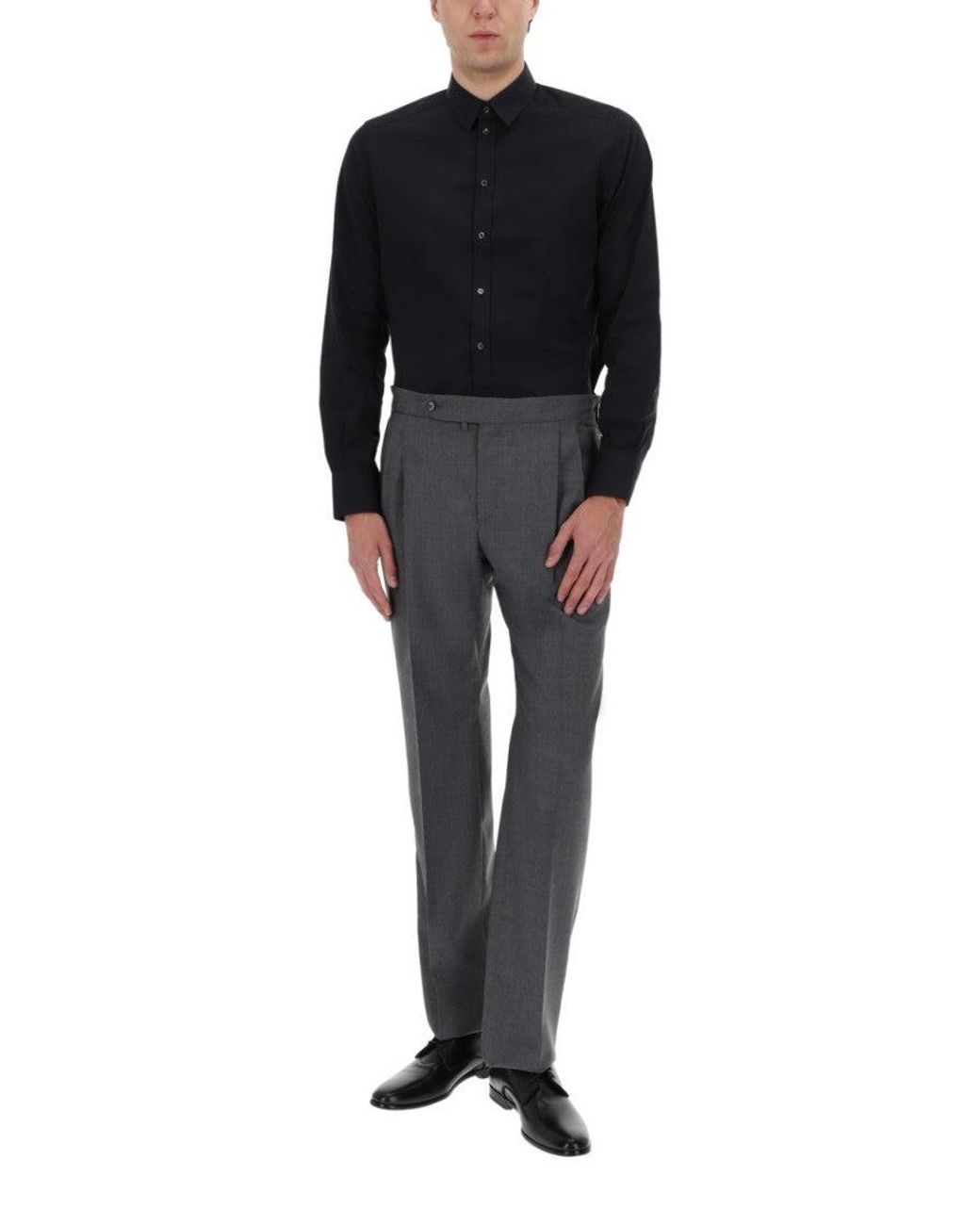 Dolce & Gabbana Gray Trousers Wool Canvas for men