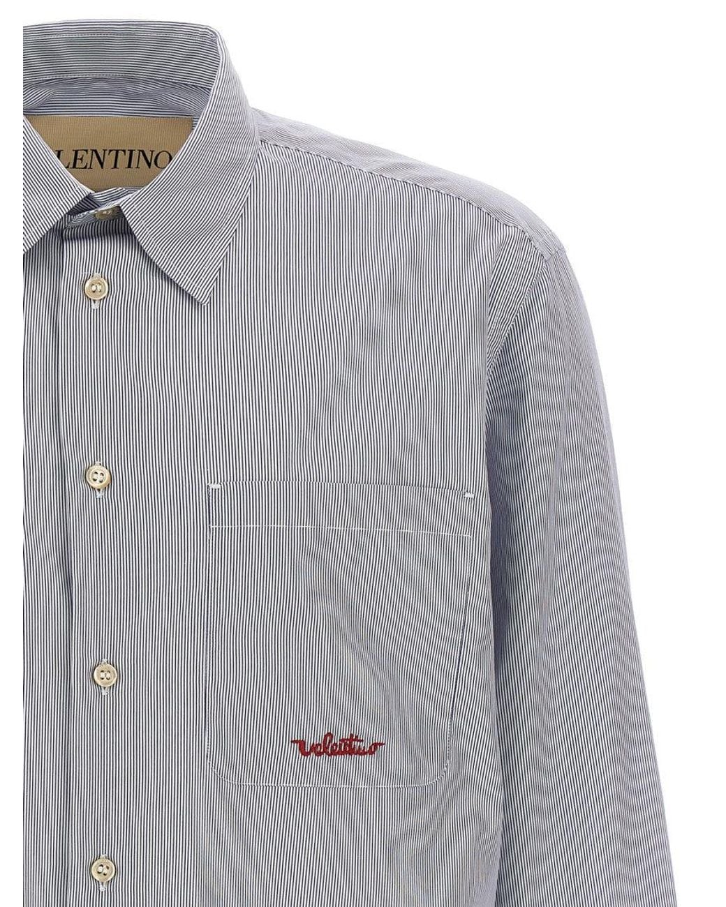 Valentino Gray Light Striped Shirt for men