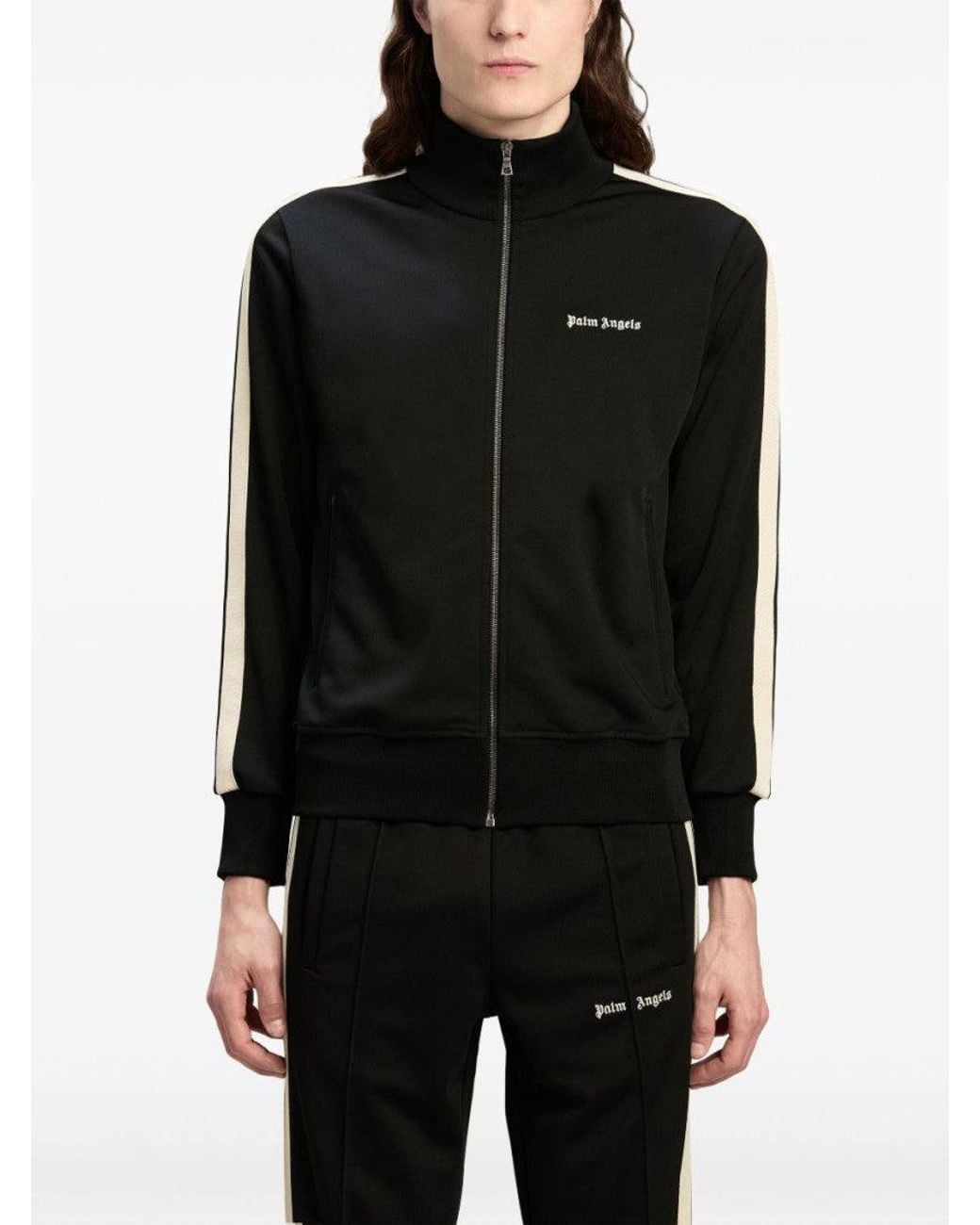 Palm Angels Black Classic Logo Track Jacket for men