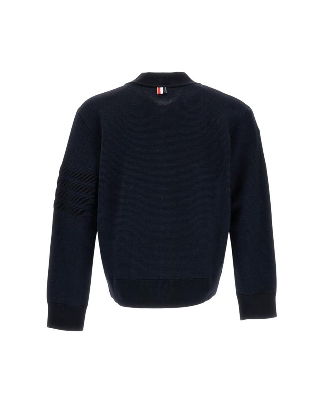 Thom Browne Blue Knitted Bomber Jacket for men