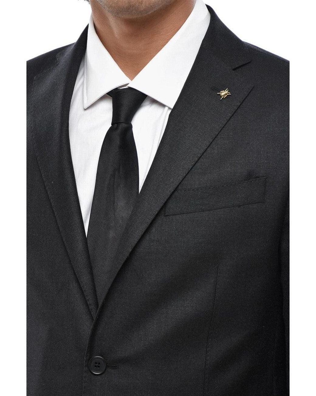 Corneliani Blue Notched Lapel Blazer for men