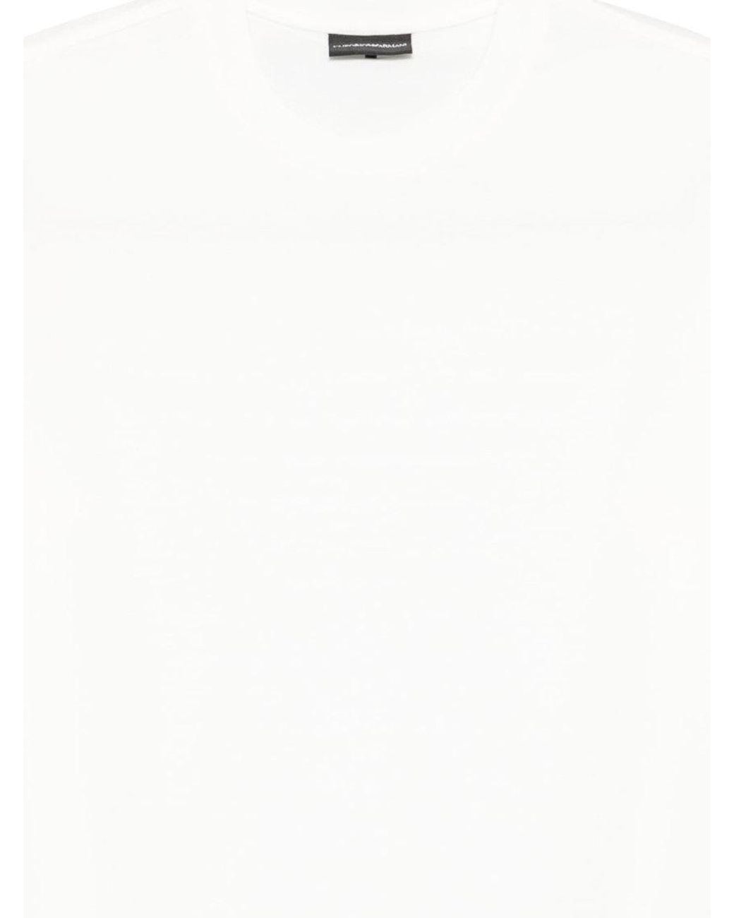 Emporio Armani White Crew Neck Logo T-Shirt for men