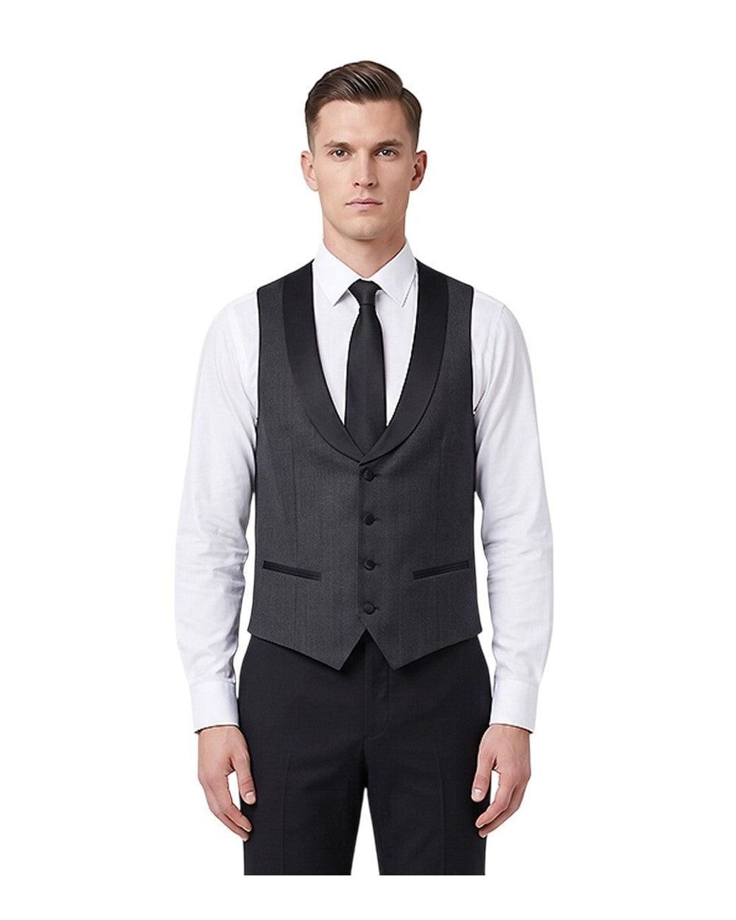 Corneliani Blue Shawl Lapel Waistcoat for men