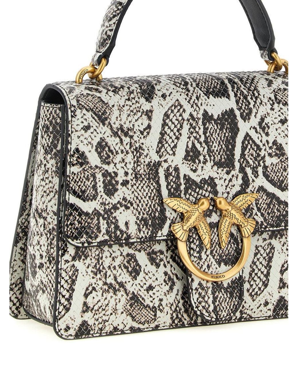 Pinko Metallic Natural Love One Medium Satchel
