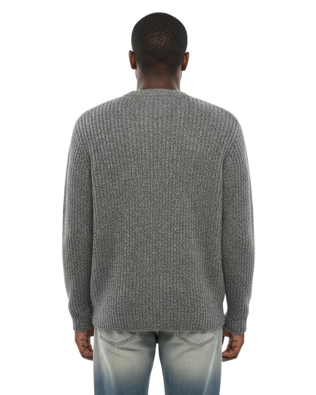 DIESEL Gray Crew Neck Sweater for men