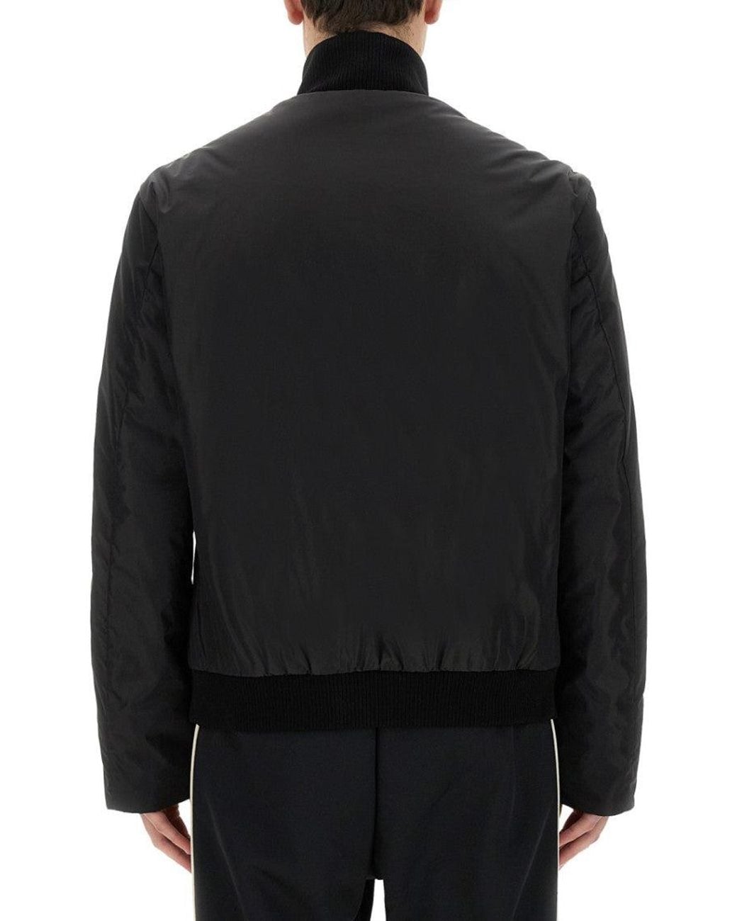 Palm Angels Black Stripes Mock Collar Sweatshirt for men