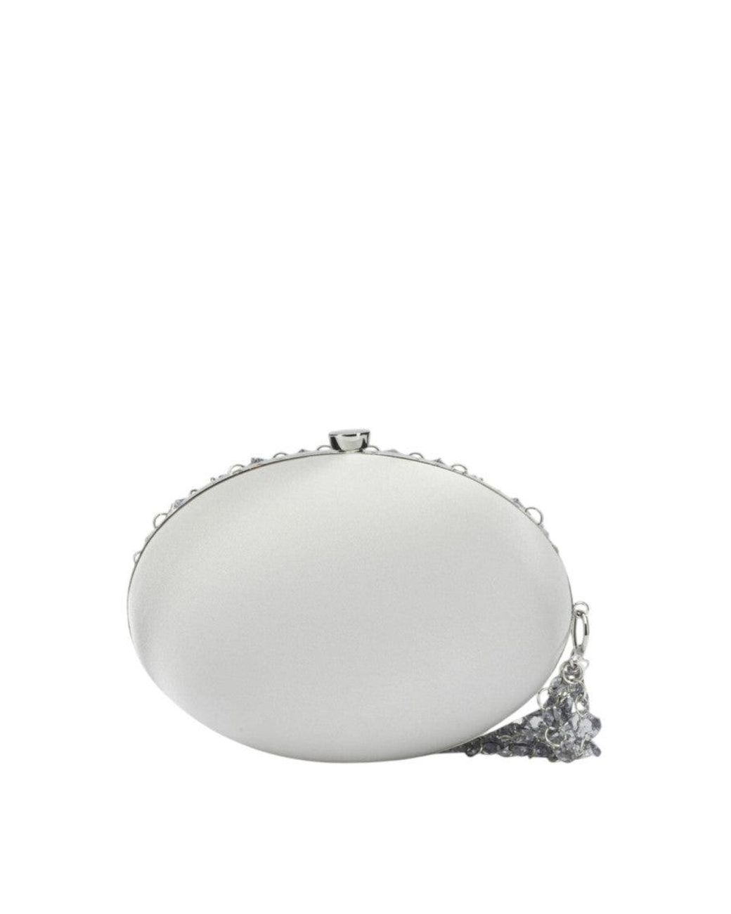 Self-Portrait Gray Crystal Clutch