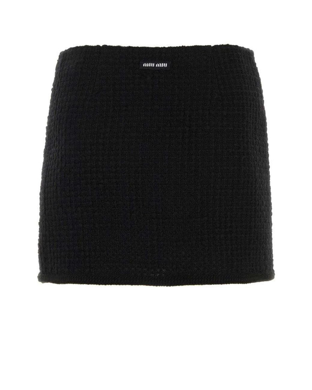Miu Miu Black Boucle Mini Skirt