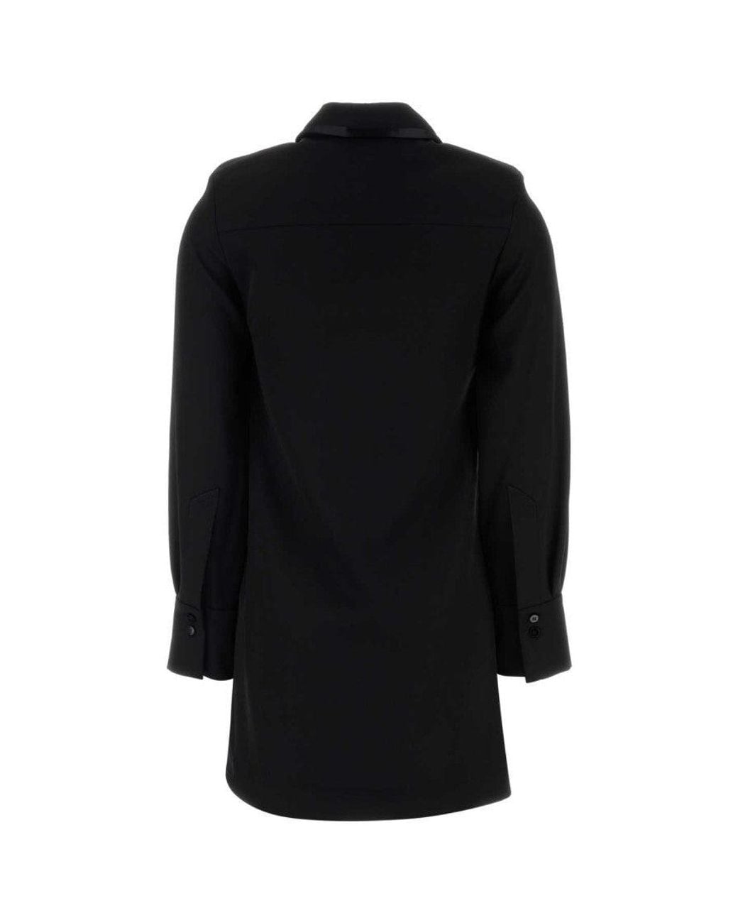 The Attico Black Gabardine Mini Dress