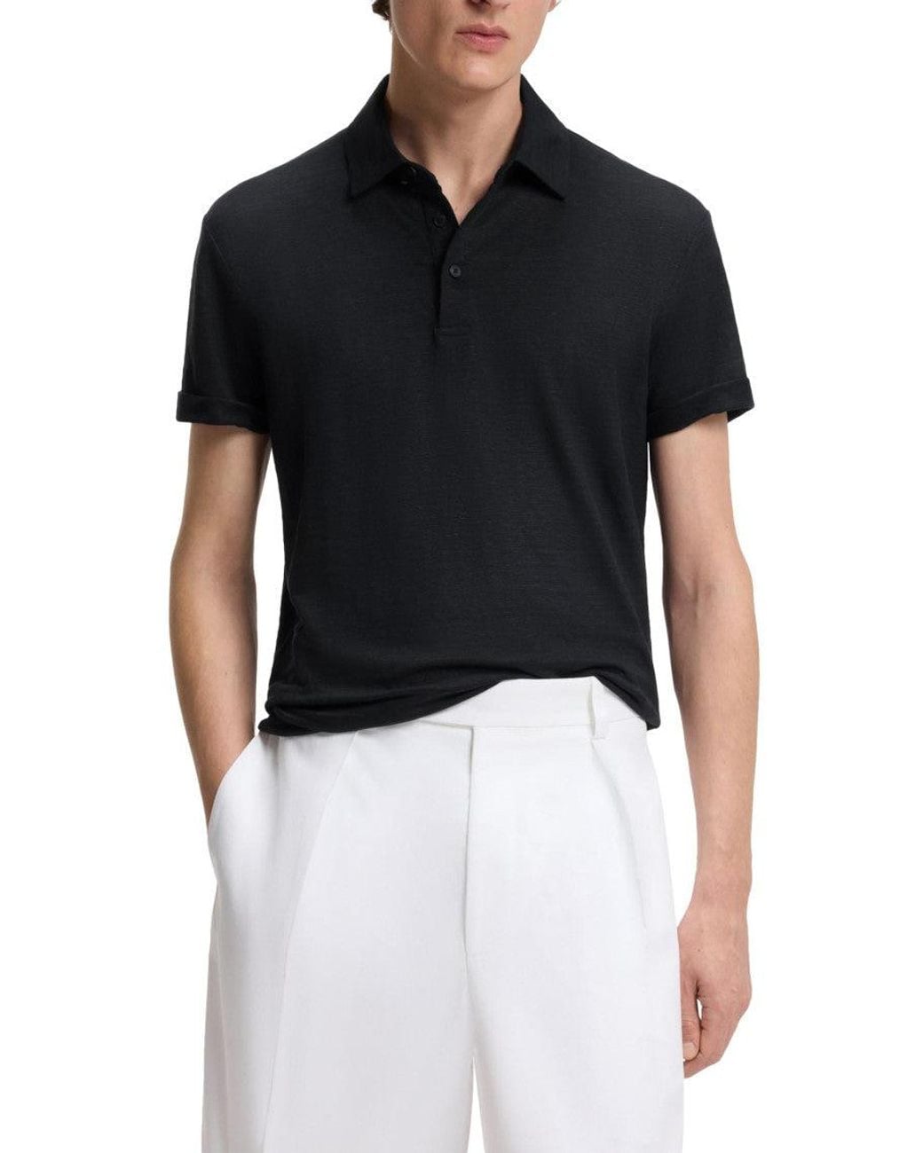 Boss Black Dark Solid Shirt Collar Polo for men