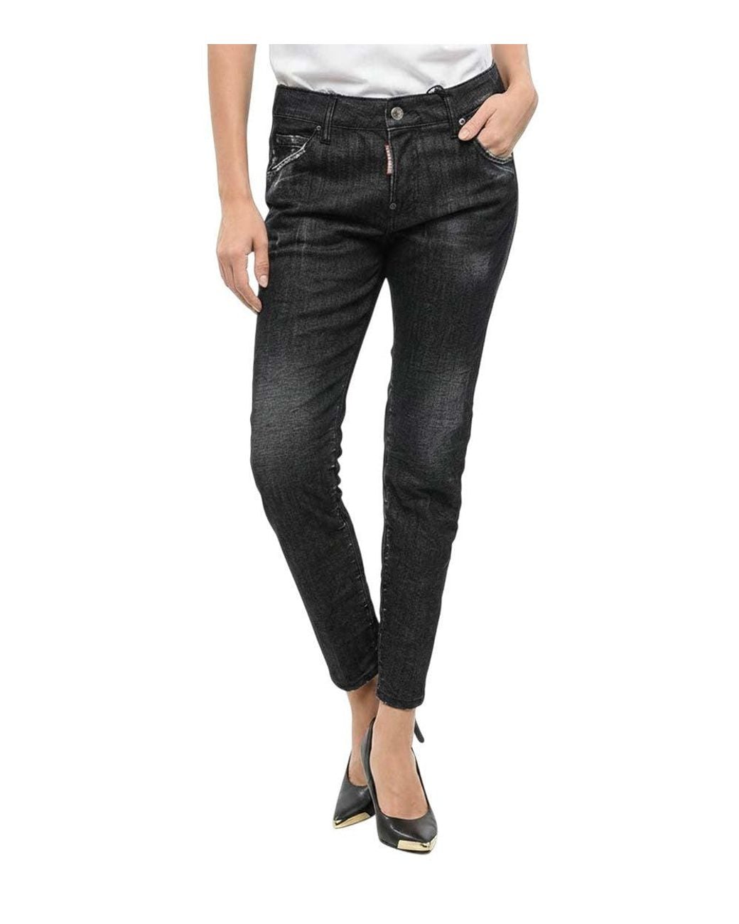 DSquared² Black Skinny Mid Rise Jeans