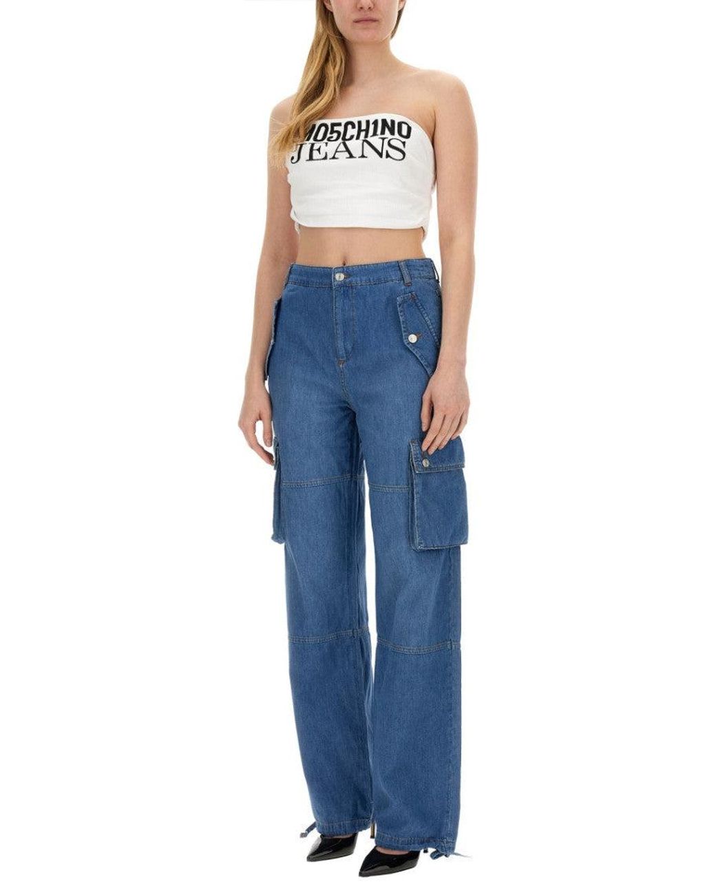 Moschino Blue Regular High Rise Jeans