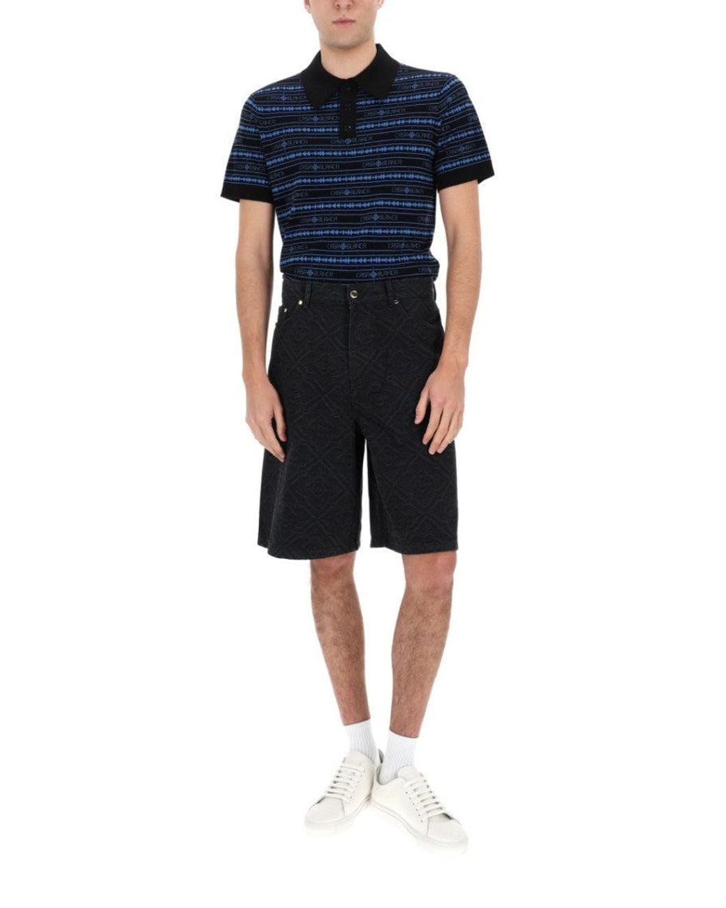 Casablanca Blue Logo Shirt Collar Polo for men