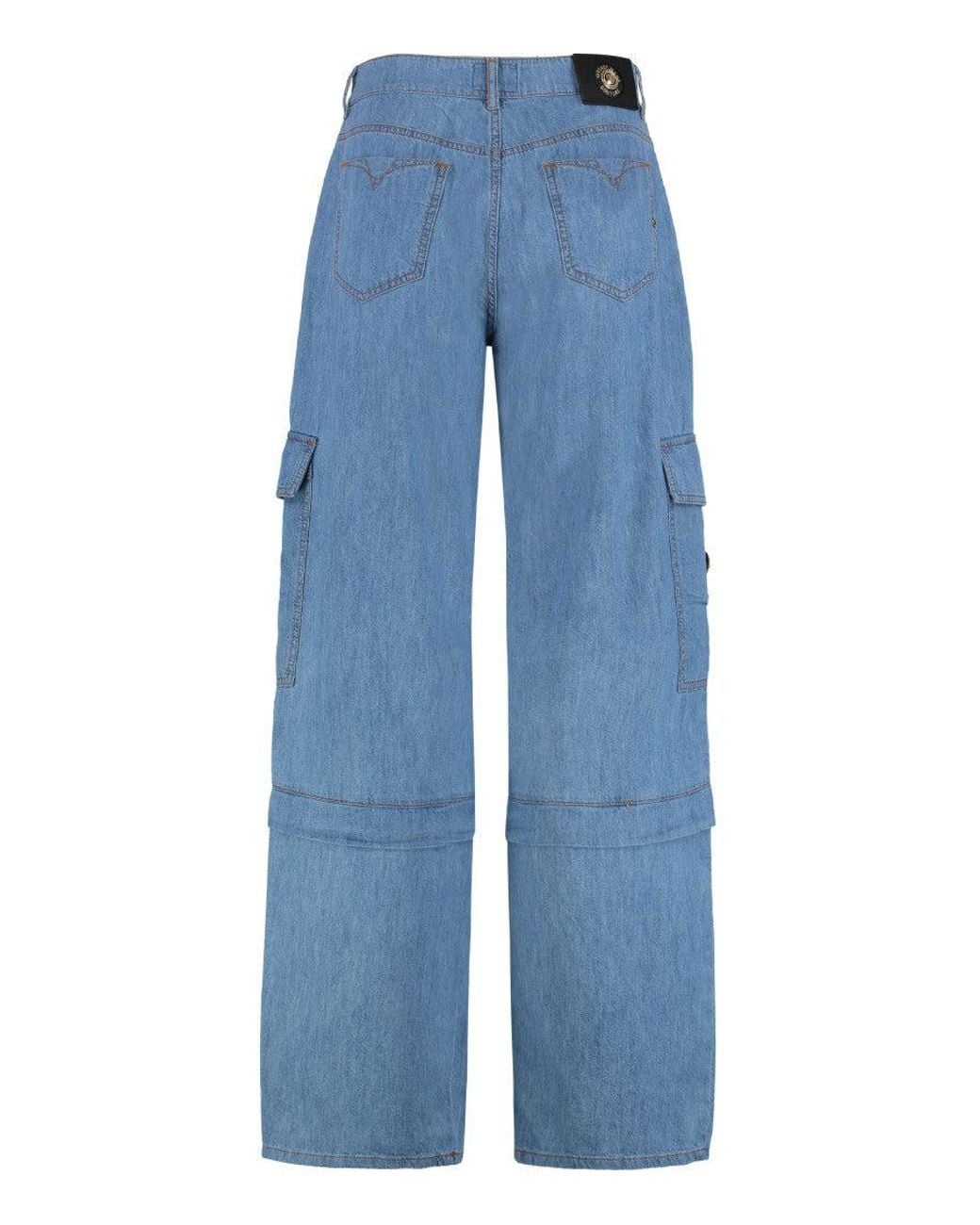Versace Jeans Couture Blue Light Denim Cargo Jeans
