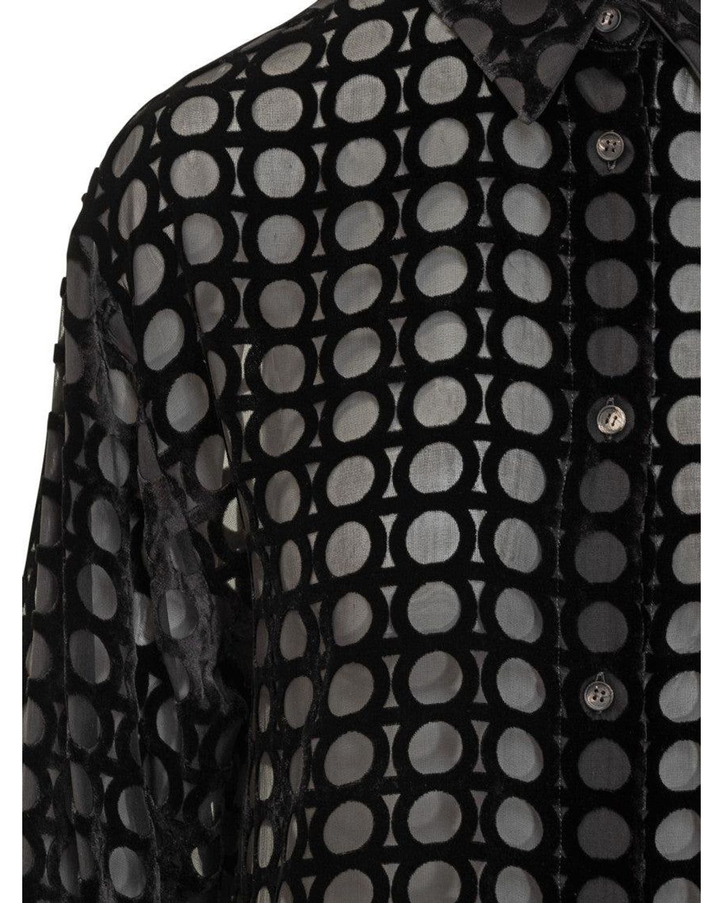 Ferragamo Black Elegant Silk Blend Shirt
