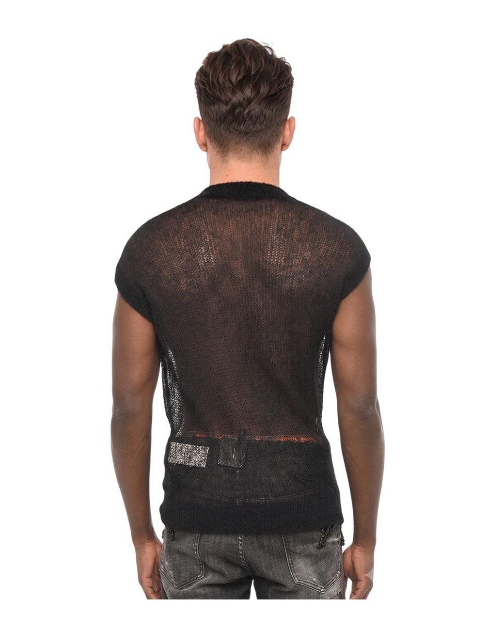 DSquared² Black Sleeveless Sweater for men