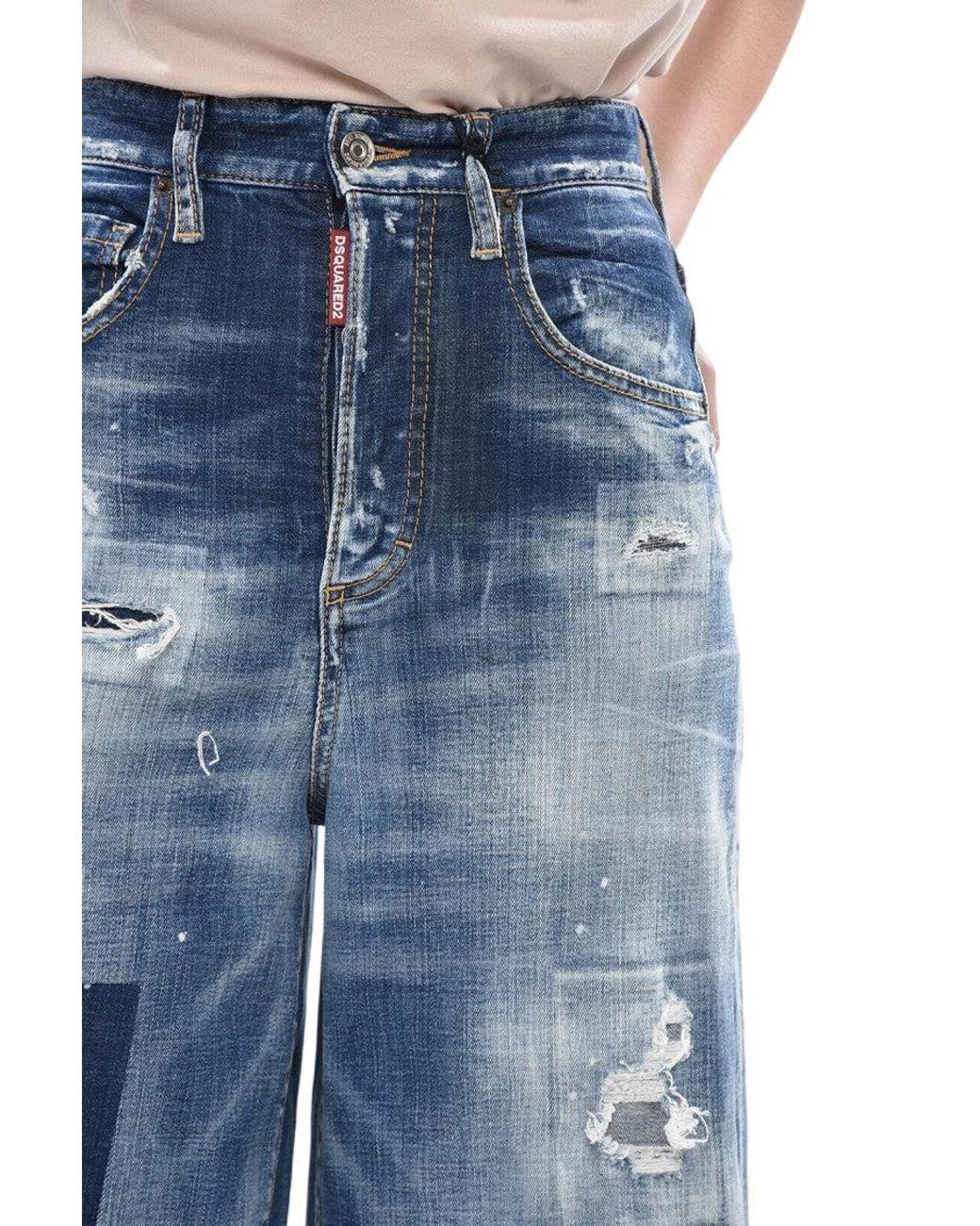 DSquared² Blue Flared High Rise Jeans