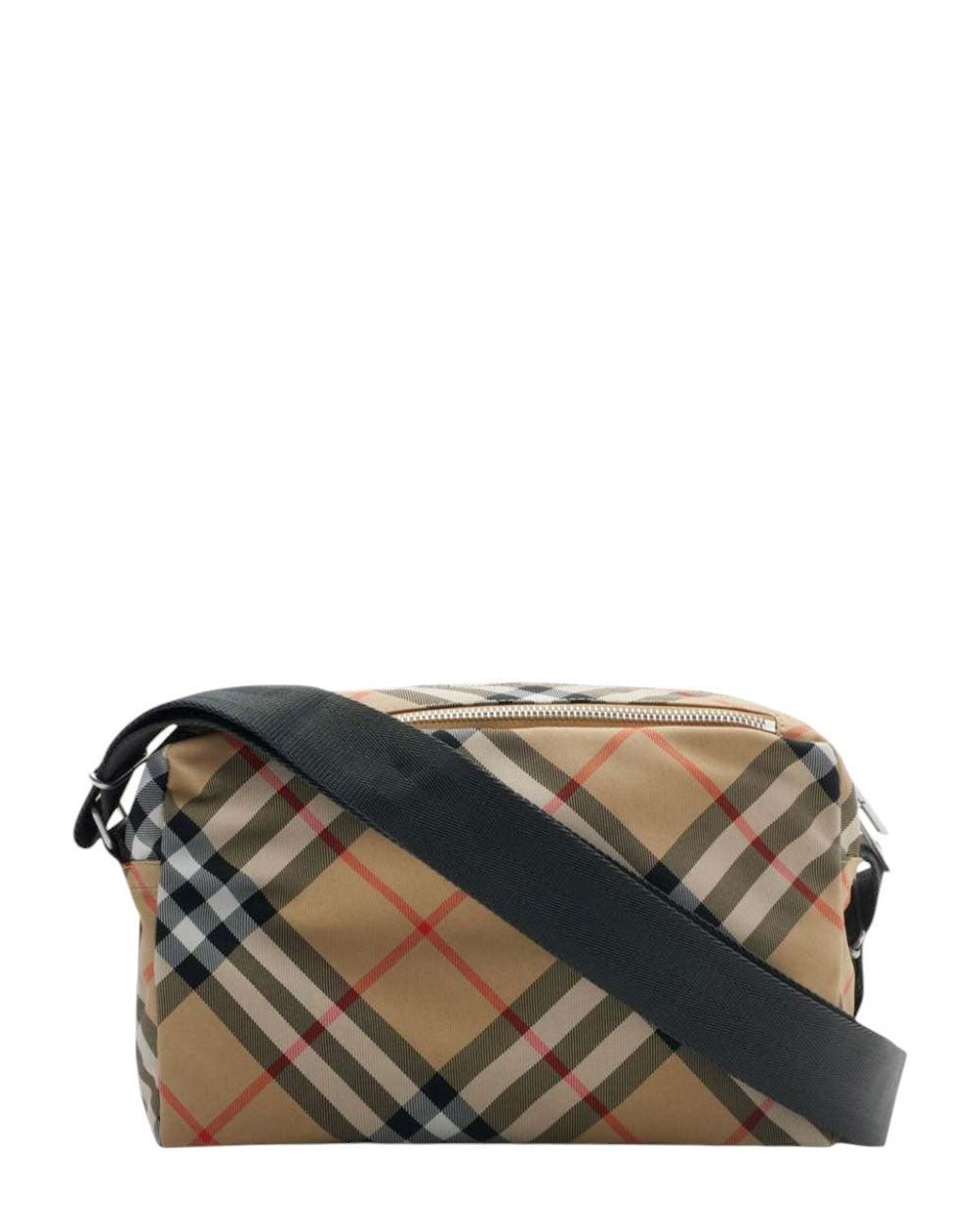 Burberry Gray Check Small Crossbody Bag for men