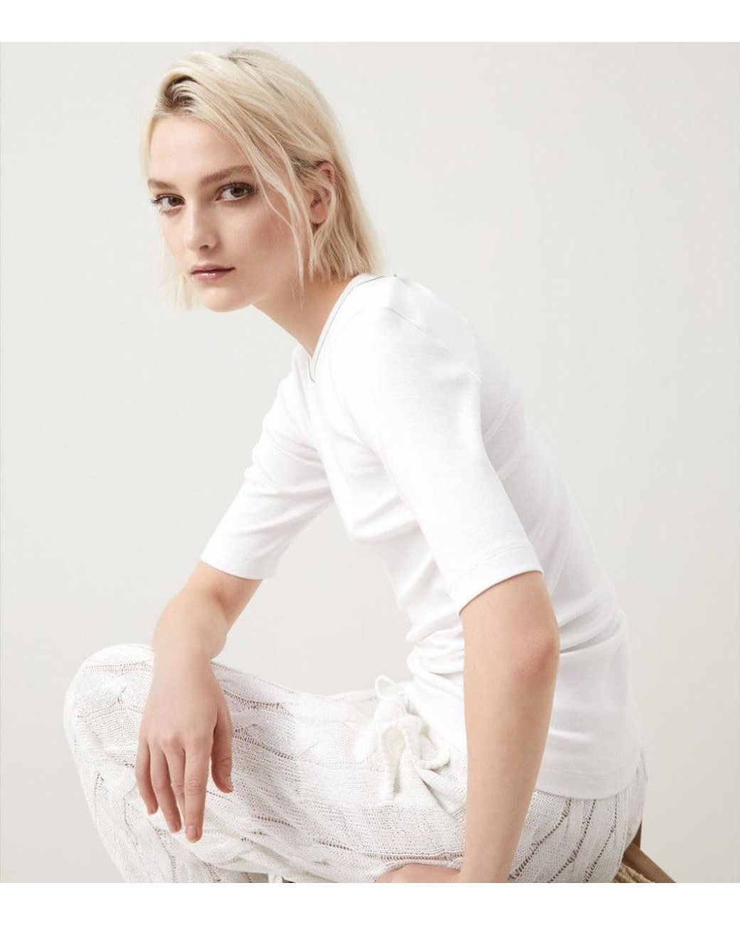 Brunello Cucinelli White Cotton T-Shirt