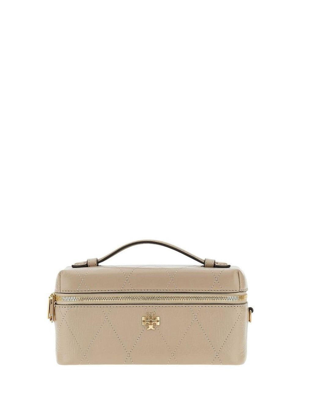 Tory Burch Natural Charlie Mini Crossbody Bag