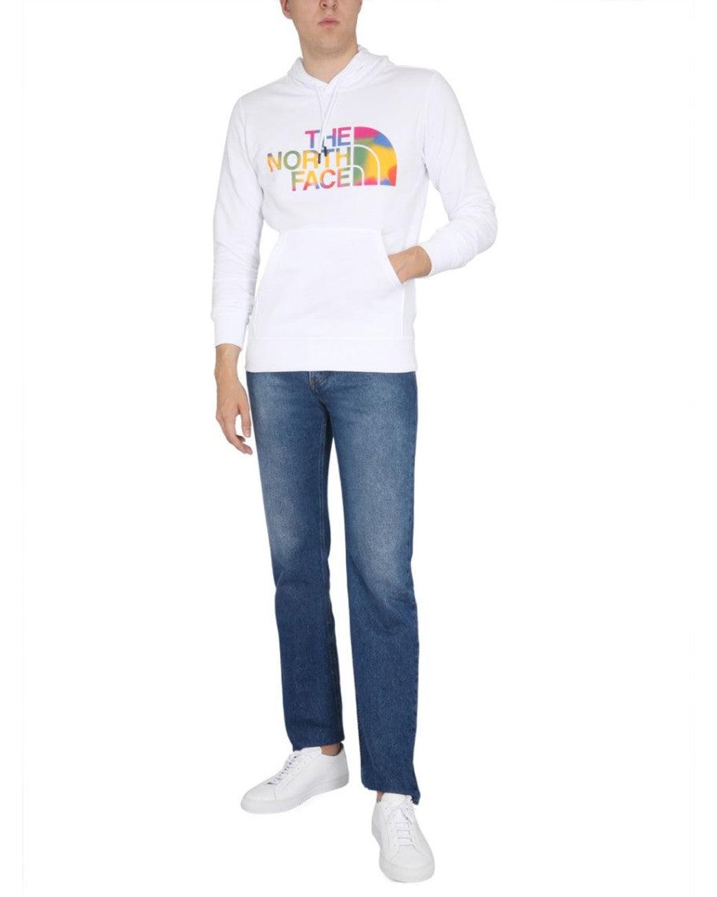 The North Face White Graphic Logo Hoodie for men