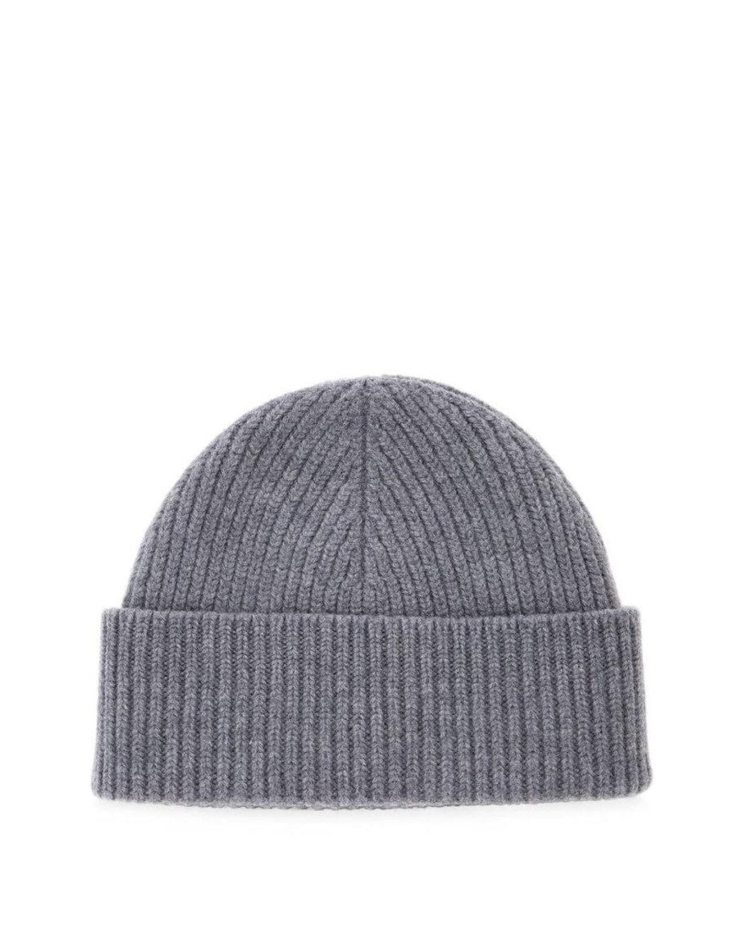 AMI Gray Light Logo Beanie Cap for men