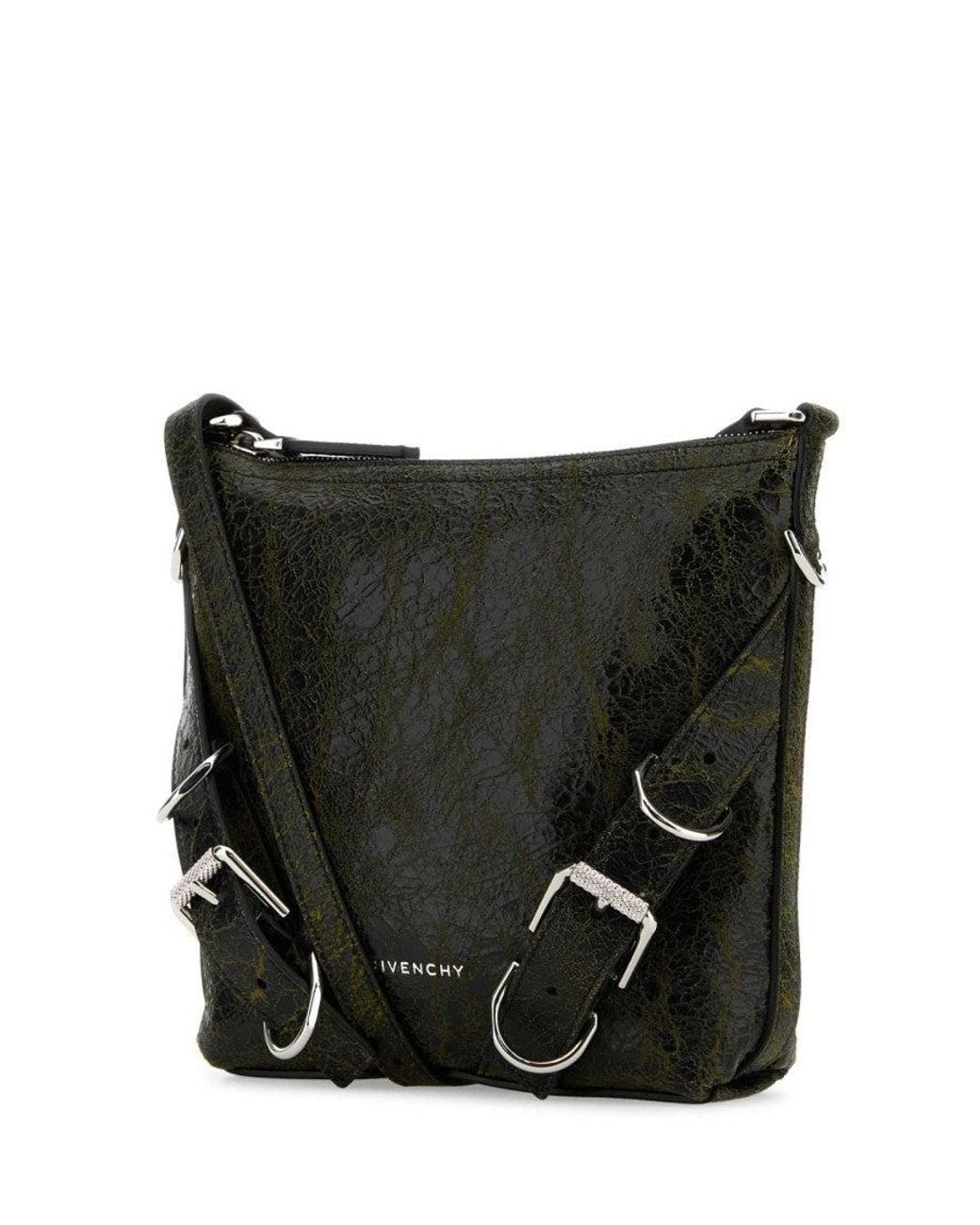Givenchy Black Two-Tone Leather Voyou Crossbody Bag for men