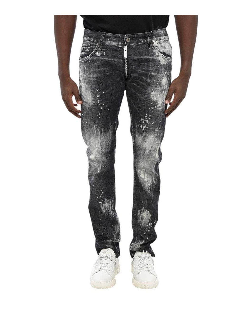 DSquared² Gray Slim Distressed Jeans for men