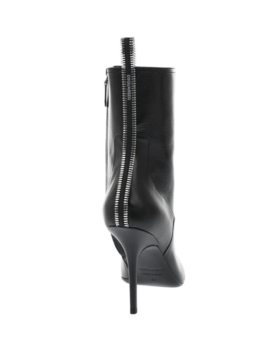 DSquared² Black Point-Toe Ankle Boots