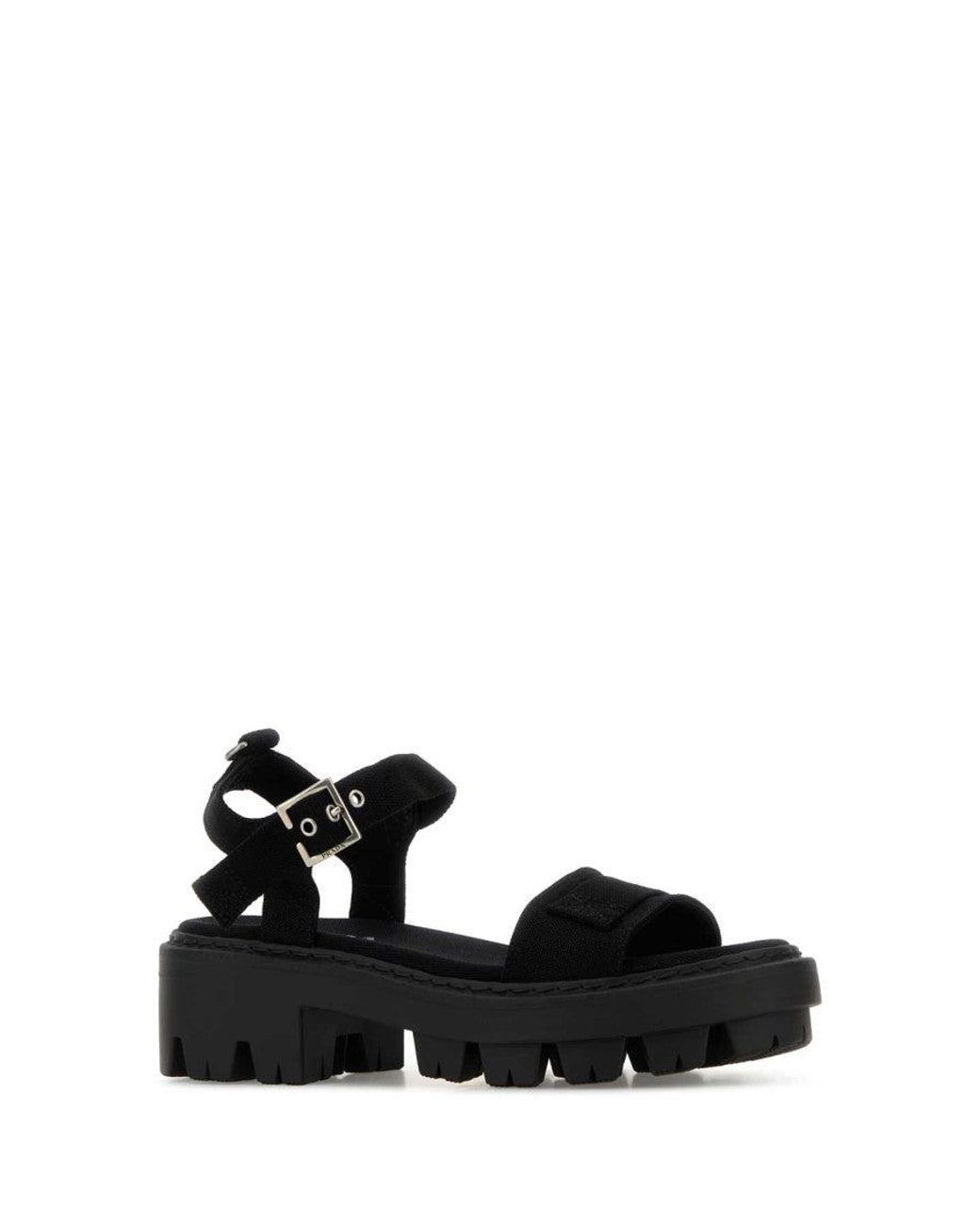 Prada Black Open Round Toe Sandals