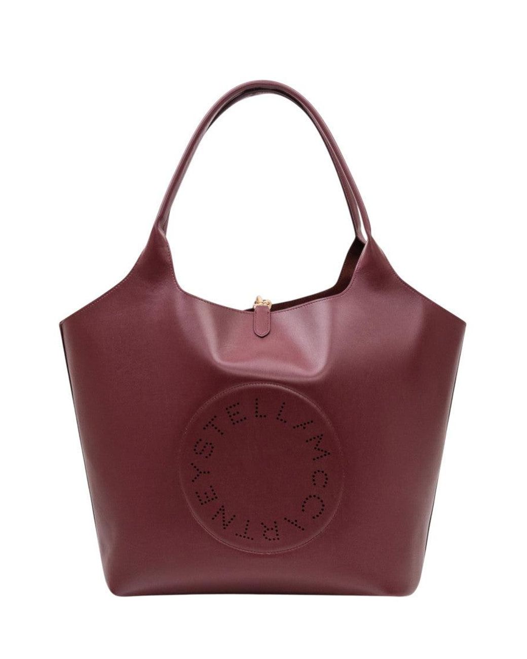 Stella McCartney Purple Burgundy Logo Reversible Large Tote