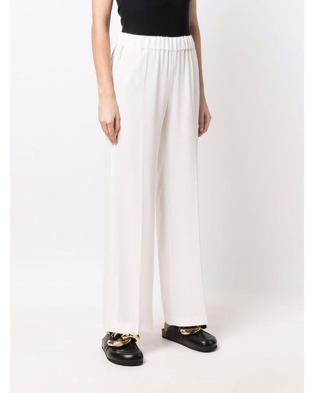 Alberto Biani White Cady Elasticated Trousers
