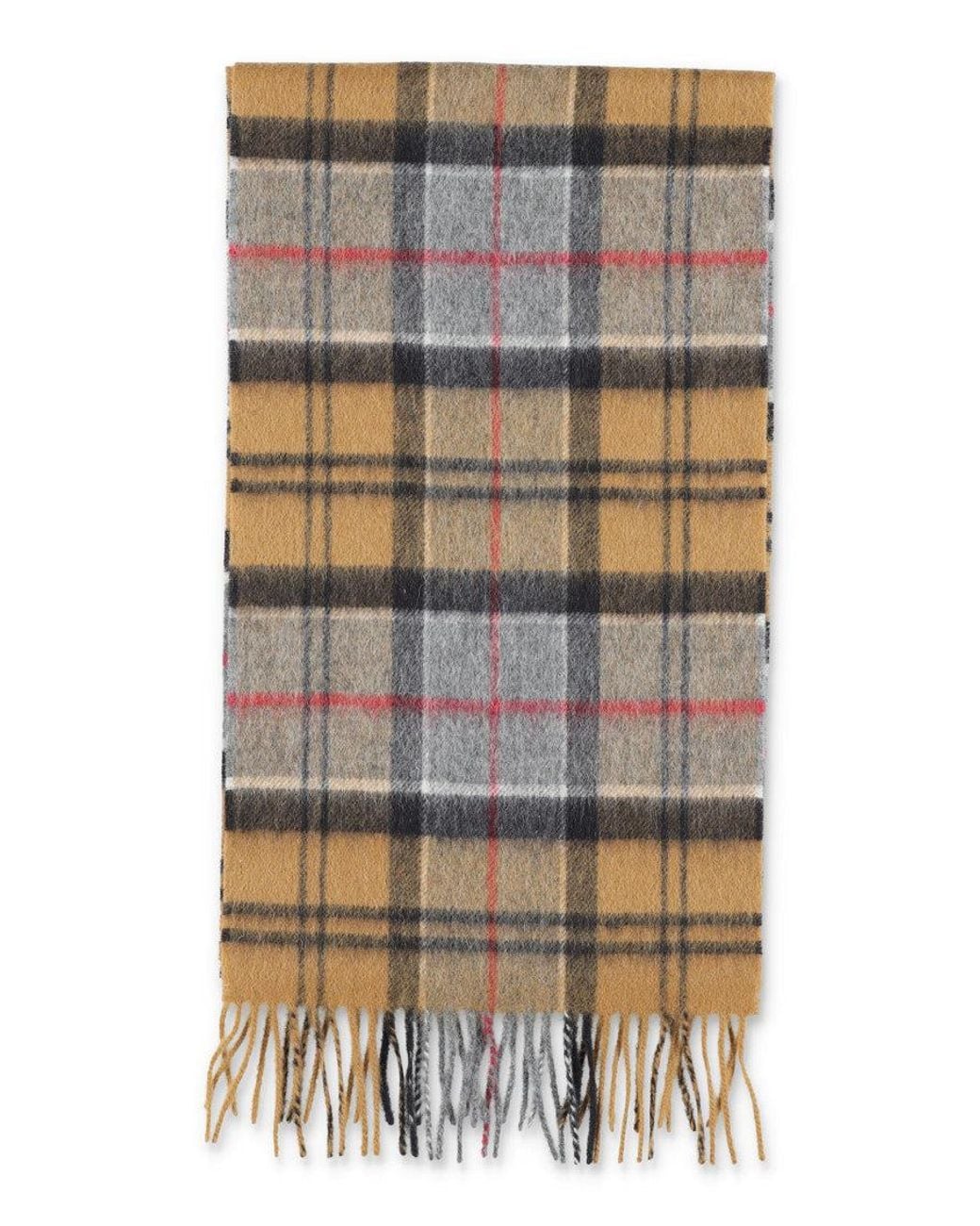 Barbour Gray Tartan Plaid Scarf for men